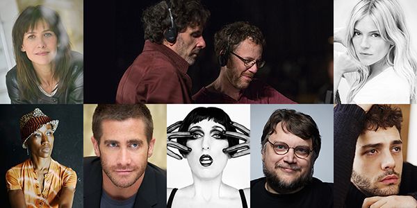 Cannes Jury 2015 (clockwise from top): Sophie Marceau, the Coen Brothers, Sienna Miller, Xavier Dolan, Guillermo del Toro, Rossy de Palma,
 Jake Gyllenhaal and Rokia Traoré.